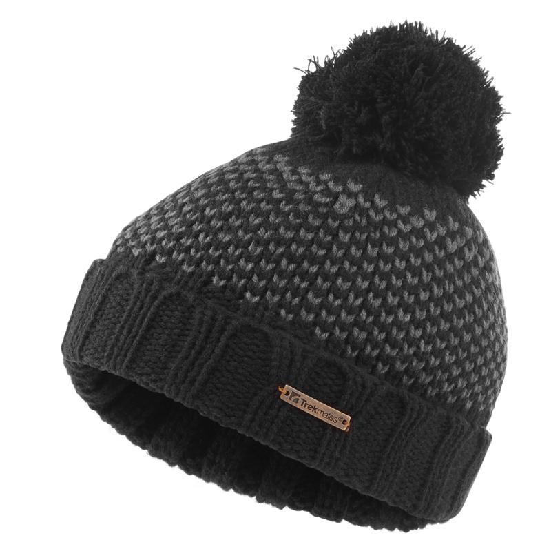 Trekmates Leo Knit Junior Beanie Hat Black-Hats-Outback Trading