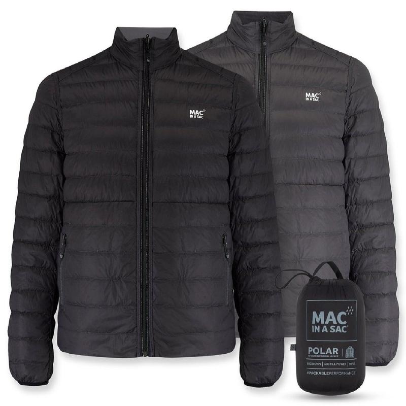 Mac In A Sac Reversible Men's Down Jacket - Jet Black / Charcoal-Down Jackets-Outback Trading