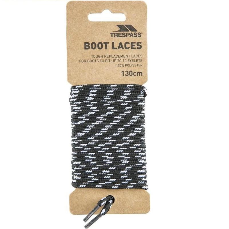 Trespass Round Boot Laces 130cm, 150cm, 200cm - Black-Shoe Laces-Outback Trading