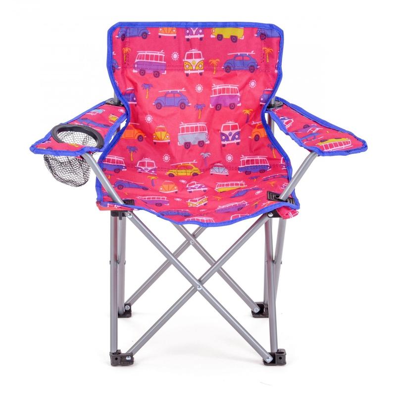 VW Kids Camping Chair Volkswagen Print - Red-Camping Chairs-Outback Trading