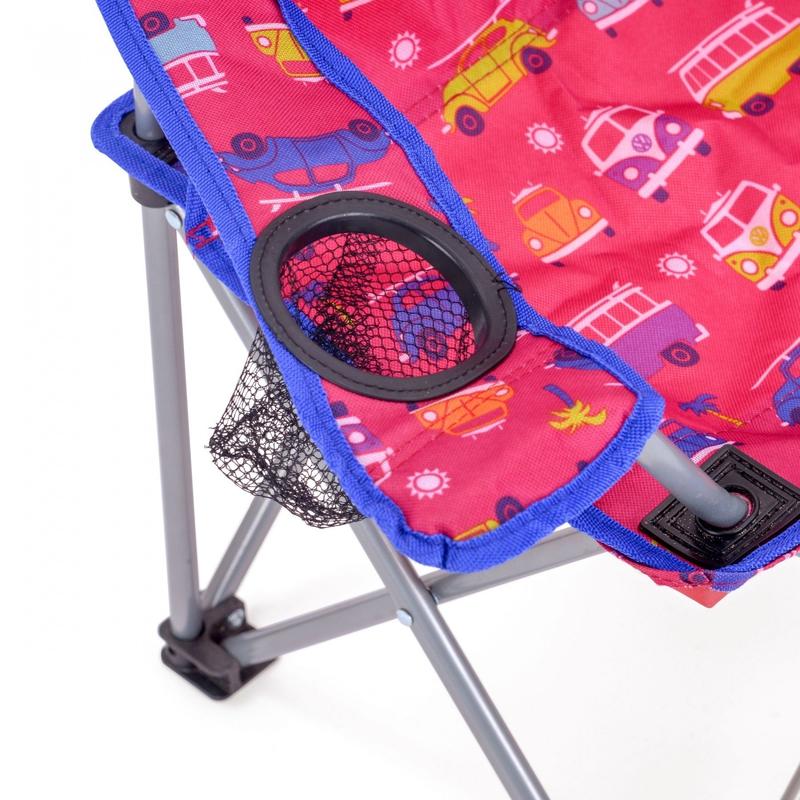 VW Kids Camping Chair Volkswagen Print - Red-Camping Chairs-Outback Trading