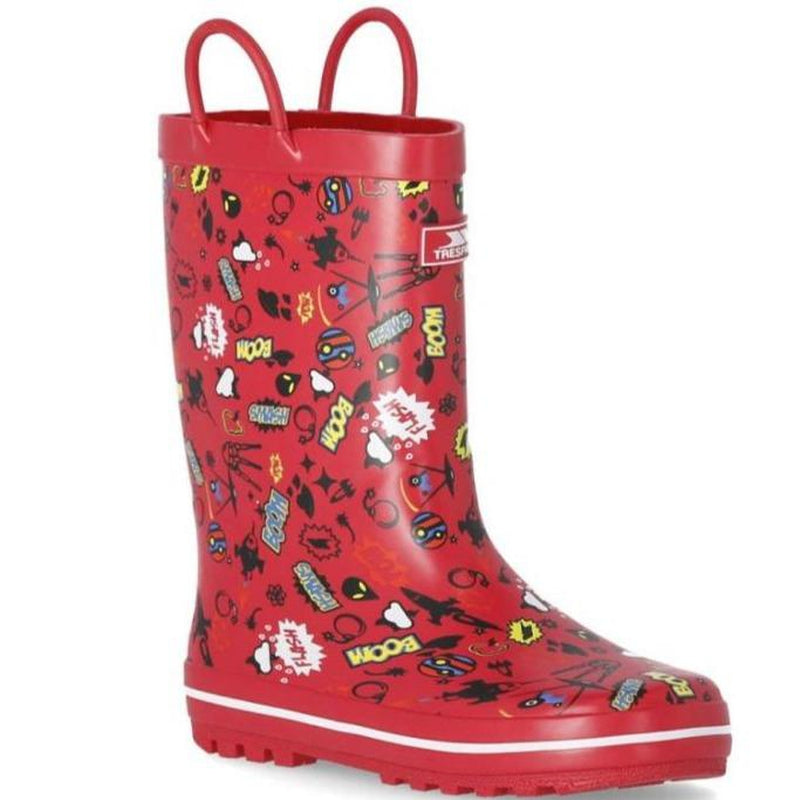 Trespass Kids Wellies With Pull Handles - Red-Outback Trading
