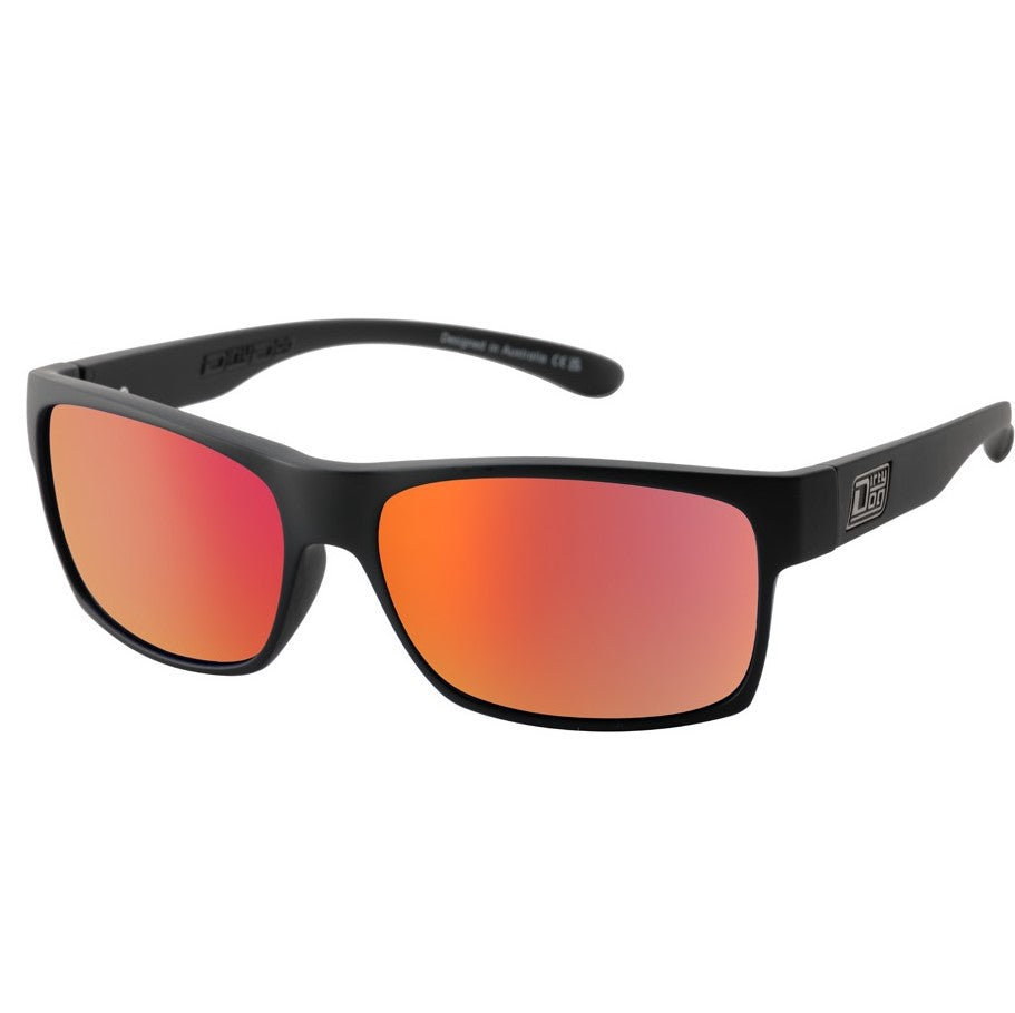 Dirty Dog Furnace Satin Black/Grey-Red Fusion Mirror Sunglasses-outbck trading