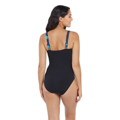 Zoggs Indigo Forest Print Adjustable Classicback Women's Swimming Costume - Blue 2