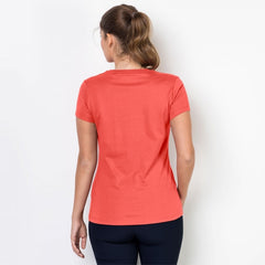 Jack Wolfskin Tech Tee Womens - Coral Pink-Shirts & Tops-Outback Trading