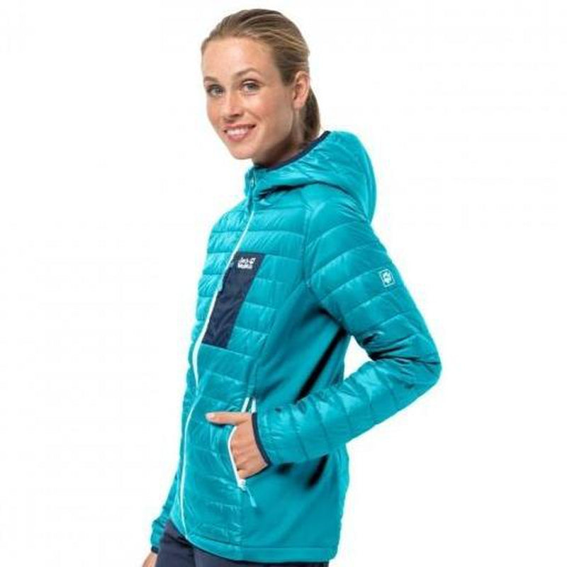 Jack Wolfskin Routeburn Hooded Insulated Women's Jacket - Dark Aqua-Womens Down & Insulated-Outback Trading