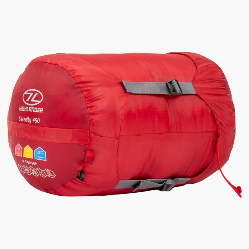Highlander Serenity 450 Single Sleeping Bag - Red-Sleeping Bags-Outback Trading