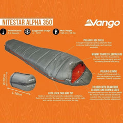 Vango Nitestar Alpha 350 Sleeping Bag - Fog-outback-trading-2